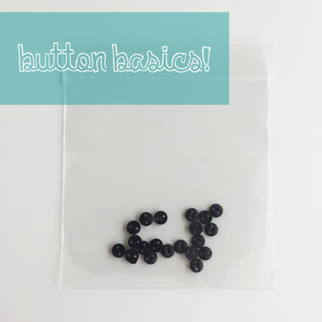 Black Matte Finish Buttons - 2/16" - 5mm - Pack approx 20 by Just Another Button Company 