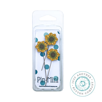jpm452 3 Sunflowers : Pin-Mini :  by Just Another Button Company 