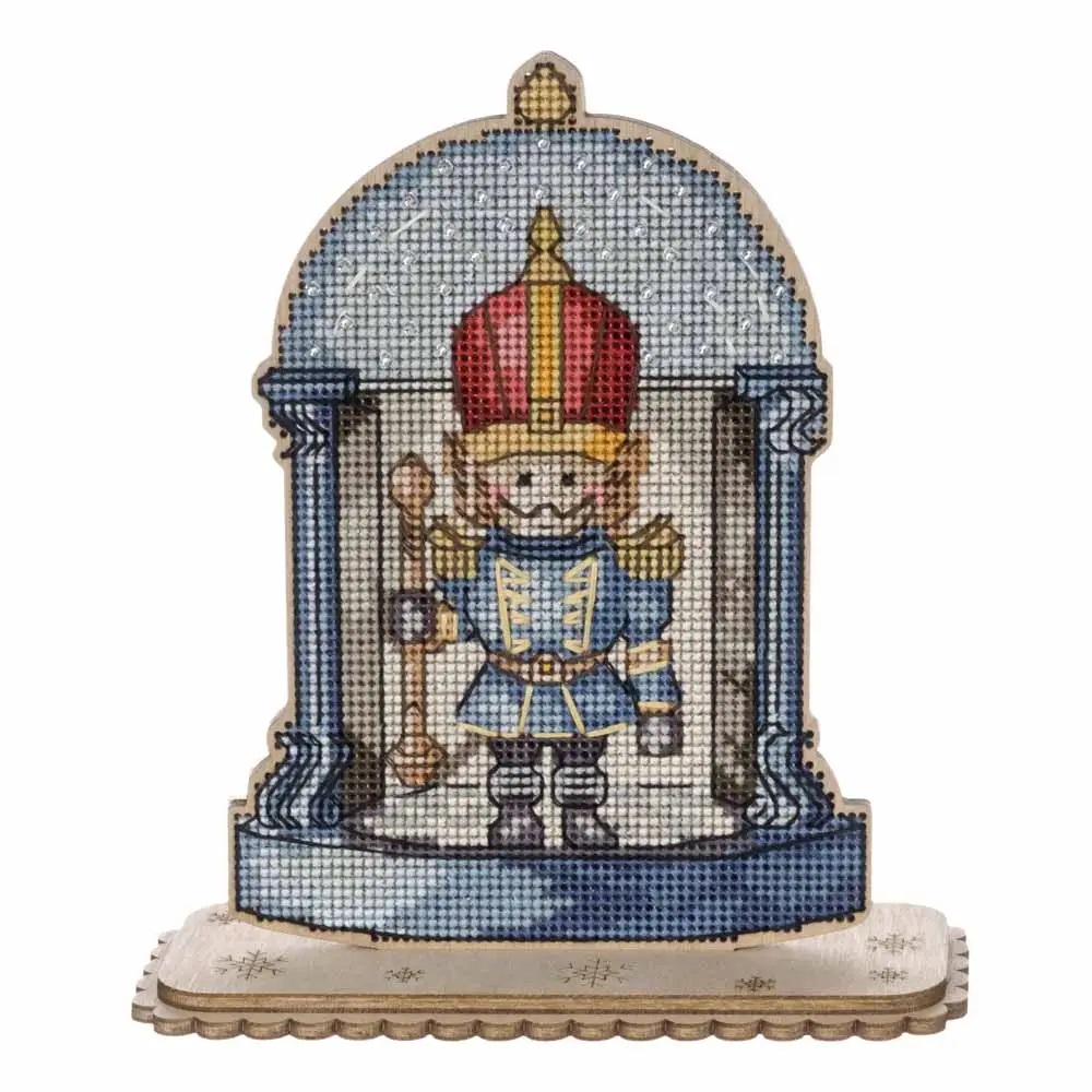 FLK-049 Nutcrackers Snow Globe - Cross stitch Kit - 11cm x 13cm by Woodland Crafts 