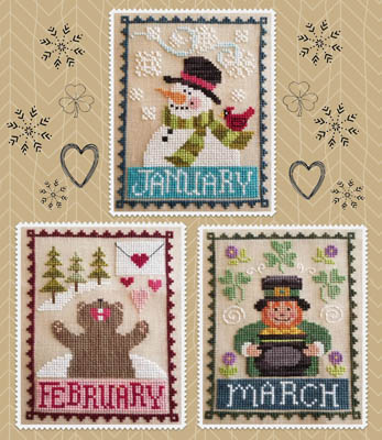January, February, March -  Monthly Trios by Waxing Moon Designs 