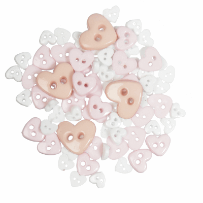 Mini Hearts White - Buttons  2.5g B6166\1