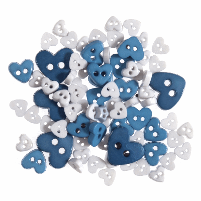 Mini Hearts Blue - Buttons  2.5g B6166\15  