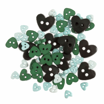 Mini Hearts Green - Buttons  2.5g B6166\21  