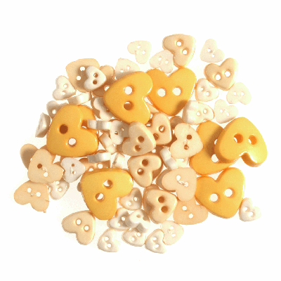 Mini Hearts Yellow - Buttons  2.5g B6166\3