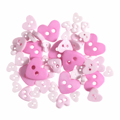 Mini Hearts Pink - Buttons  2.5g B6166\6