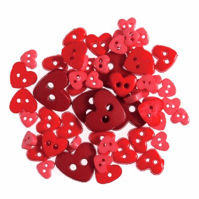 Mini Hearts Red - Buttons  2.5g B6166\8