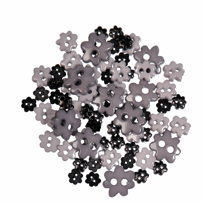 Mini Flower Black - Buttons  2.5g B6168\34