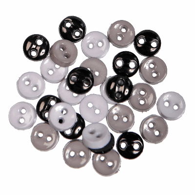 Mini Round Black - Buttons  2.5g B6167\34