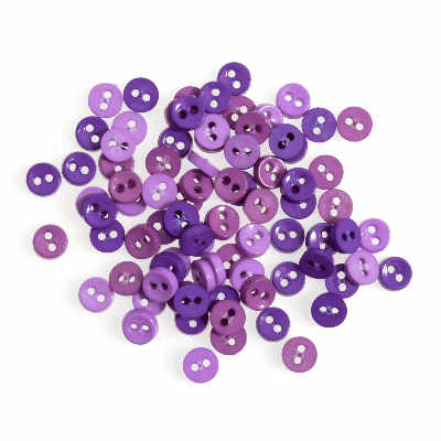 Mixed Purple Mini Round  6mm - Buttons 5g B6301/14 