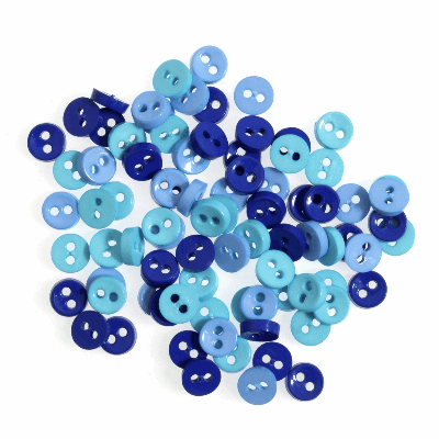 Mixed Round  Blue Mini 6mm - Buttons 5g B6301/16