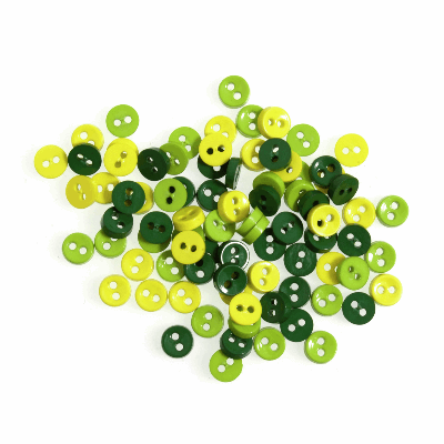 Mixed Round Green Mini  6mm - Buttons 5g B6301/22