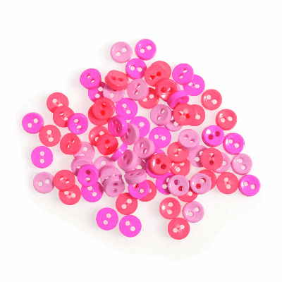 Mixed  Round Pink Mini 6mm - Buttons 5g B6301/39