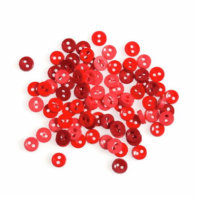 Mixed Red Mini Round  6mm - Buttons 5g B6301/8