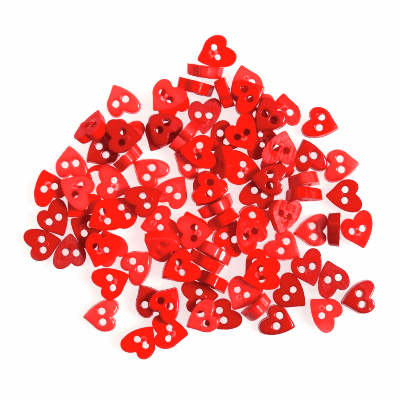 Mixed Hearts Red Mini  6mm - Buttons 5g B6302\8