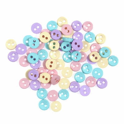 Mixed  Round Pastel Mini 6mm - Buttons 4g B6407\53