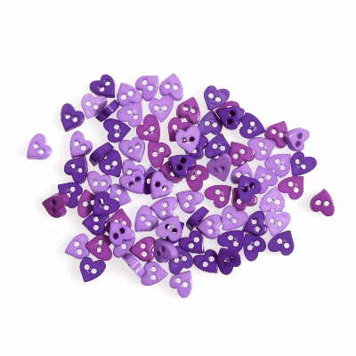 Mixed Hearts Purple Mini  6mm - Buttons 5g B6302\14