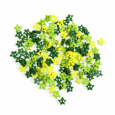 Mixed Star Green Mini  6mm - Buttons 5g B6303\22 