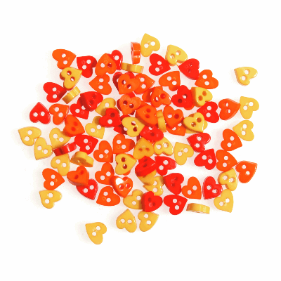 Mixed Hearts Yellow Mini  6mm - Buttons 5g B6302\44