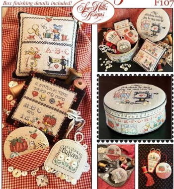F107 Auntie's Sewing Box by Sue Hillis Designs 