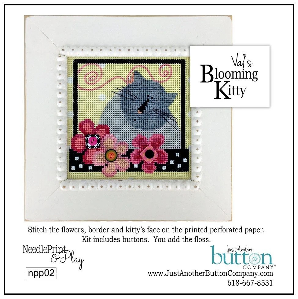 Val's Kitty Perforated Paper Kit - Button and Chart included by Just Another Button 