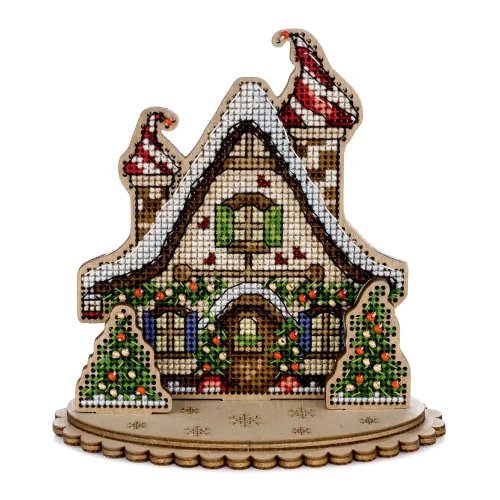 FLK-046 House - Cross stitch Kit - 11cm x 14cm Wonderland Crafts