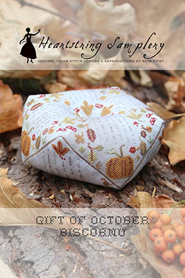 Gift Of October Biscornu by Heartstring Samplery RRP £12.00