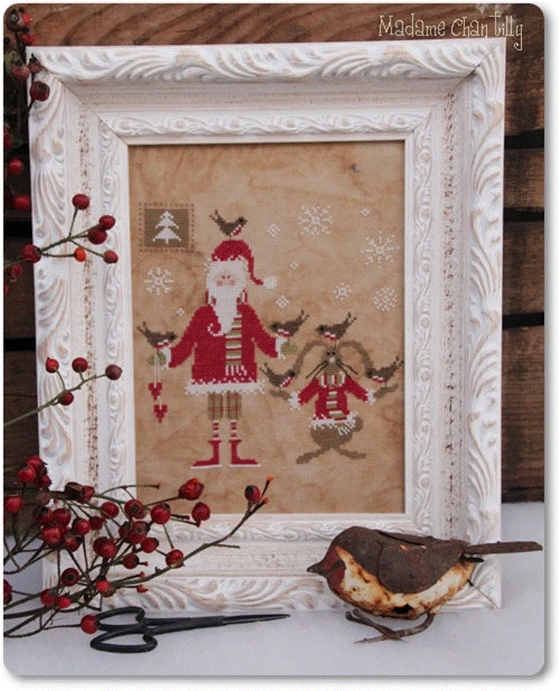 Santa and the Little Birds by Madame Chantilly