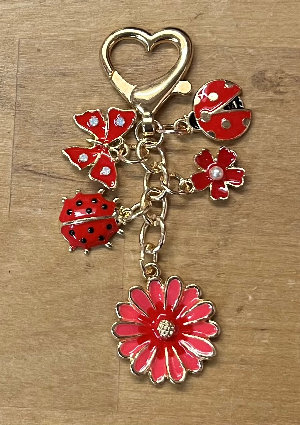 Project Bag Bling - Red Butterfly, Ladybugs and Flowers by Fancy Yarn Only 2 in stock