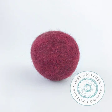 Deep Red Felted-Wool Ball - 3CM by Just Another Button 