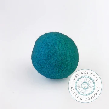 Turquoise Felted-Wool Ball - 2.5CM by Just Another Button 