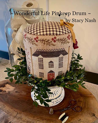 Wonderful Life Pinkeep Drum by Stacey Nash Primitives 