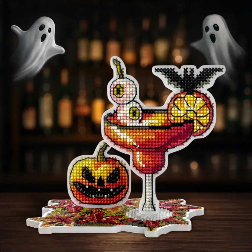 Wonderland Crafts - FLX-126 - “Bat Eye Cocktail” - Plastic Cross-Stitch Kit  