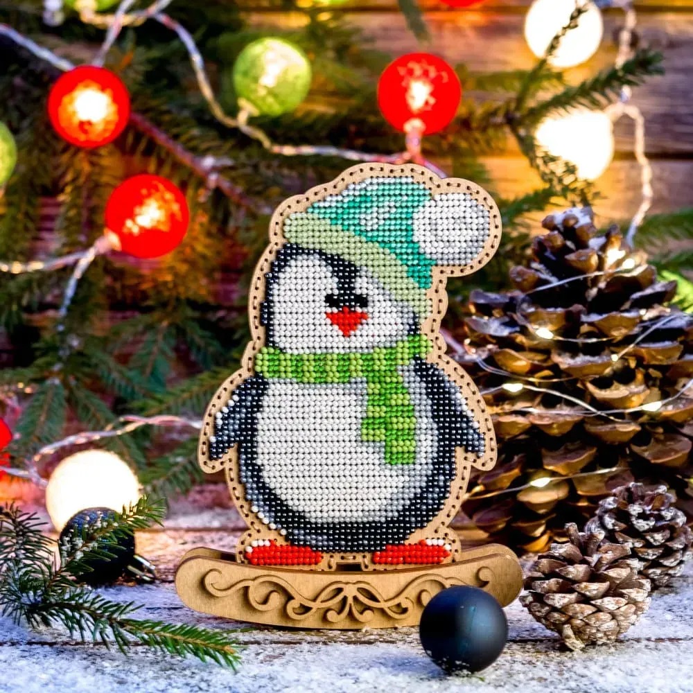 FLK-292 – Rocking Ornament “Polar Wanderer” (Double-Sided) Wooden Bead Kit by Wonderland Crafts  