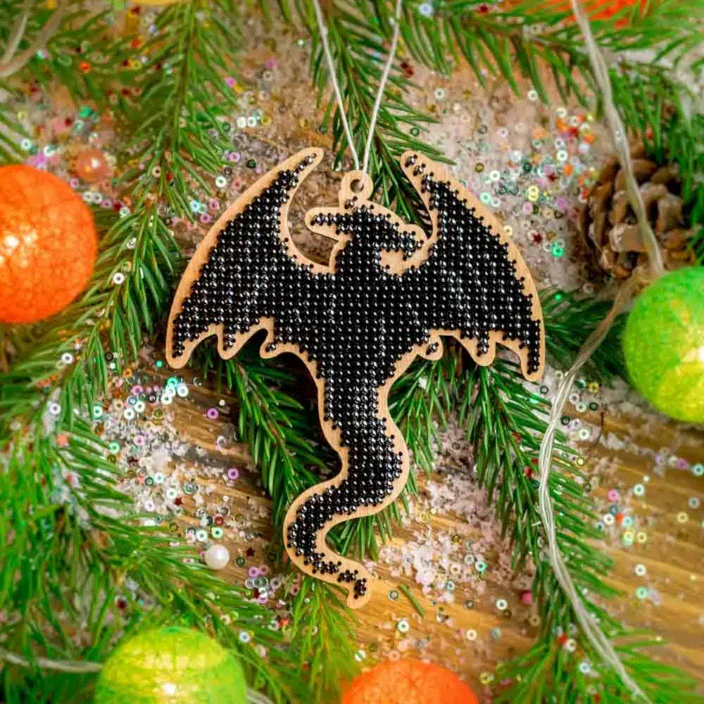 Wonderland Crafts - FLK-504 -  Dark Dragon Christmas Ornament Kit 