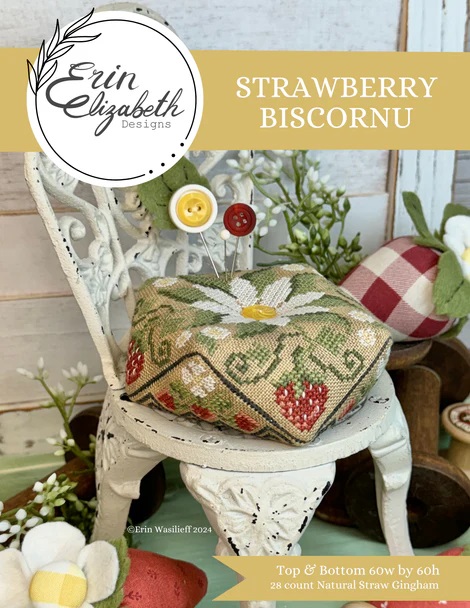 Strawberry Biscornu by Erin Elizabeth 