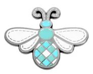 Needle Minder - Cottage Bee in Bonnet  Blue Enamel by It's Sew Emma