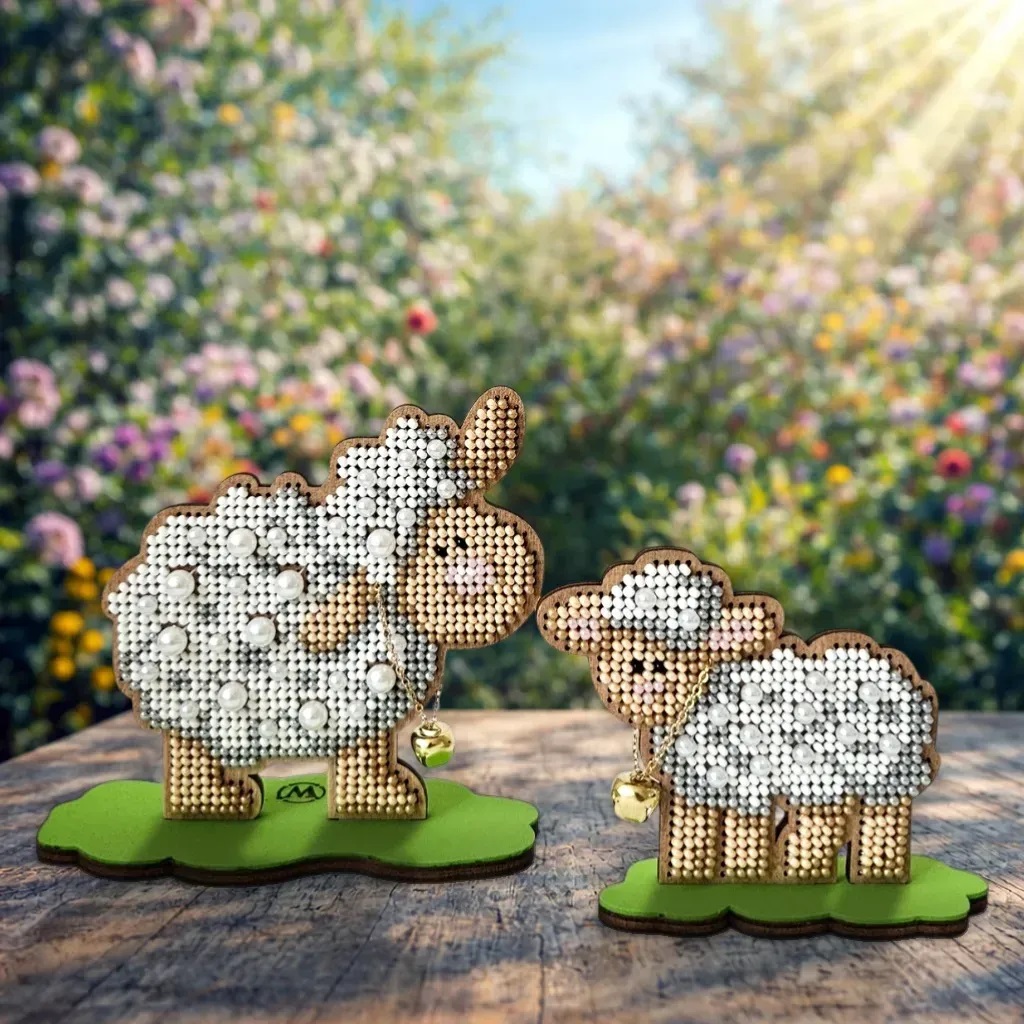 FLK-618 – “Gentle Little Sheep” Wooden Bead Kit by Wonderland Crafts 
