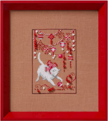 NC362 Kitty Christmas Fair Isle Red Collection by Nora Corbett 
