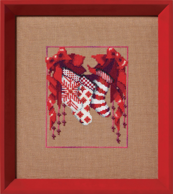 NC366 Stocking Trio Christmas Fair Isle Red Collection by Nora Corbett Designs 