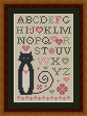 Happiness Is Heartmade -  Heart Alphabet Cat