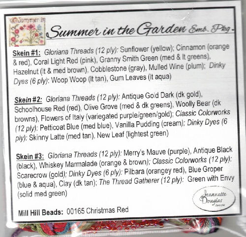 Summer - Seasons in the Garden -Thread Pack by Jeannette Douglas Designs 