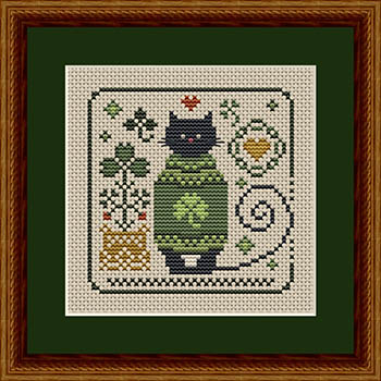  Cat In A Cozy Green Sweater by Happiness Is Heartmade
