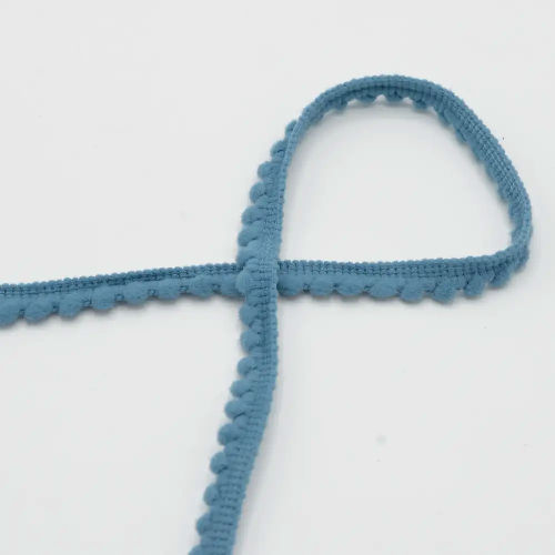 QT - Pom Pom Ribbon - Denim 502 - 6mm  Per Meters 