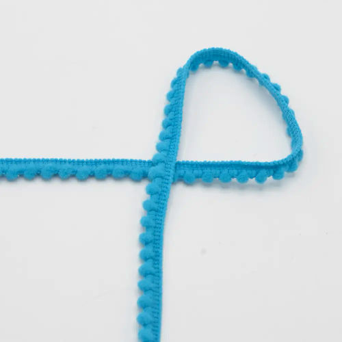 QT - Pom Pom Ribbon - Turquoise 504 - 4mm Per Meters  