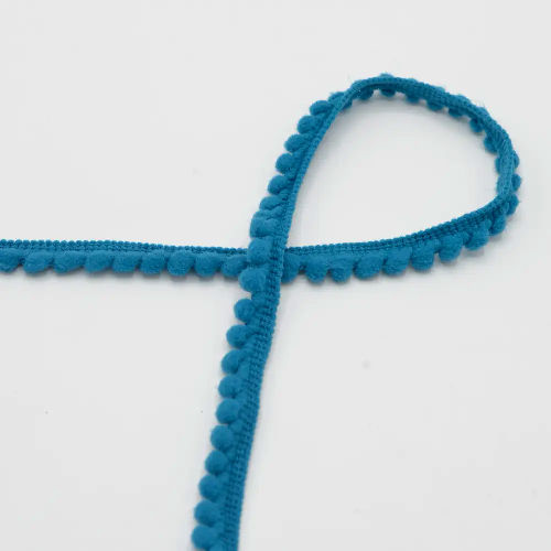 QT - Pom Pom Ribbon - Petrol 505 - 6mm Per Meters  
