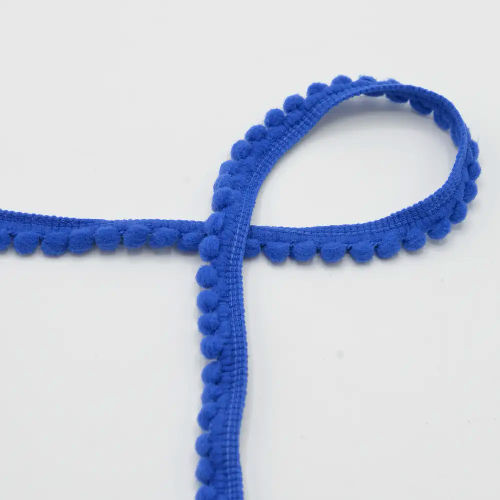 QT - Pom Pom Ribbon - Cobalt 507 - 4mm Per Meters  