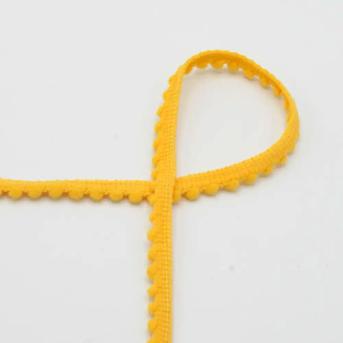 QT - Pom Pom Ribbon - Yellow 583 - 4mm - Per Meter  