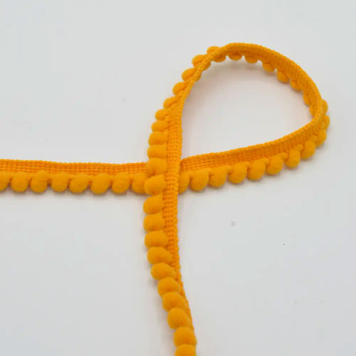 QT - Pom Pom Ribbon - Corn 586 - 6mm  Per Meter 