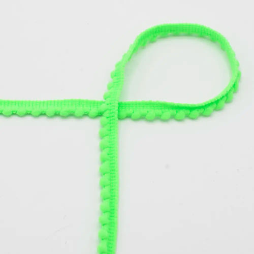 QT - Pom Pom Ribbon - Neon Green 592 - 4mm  Per Meter