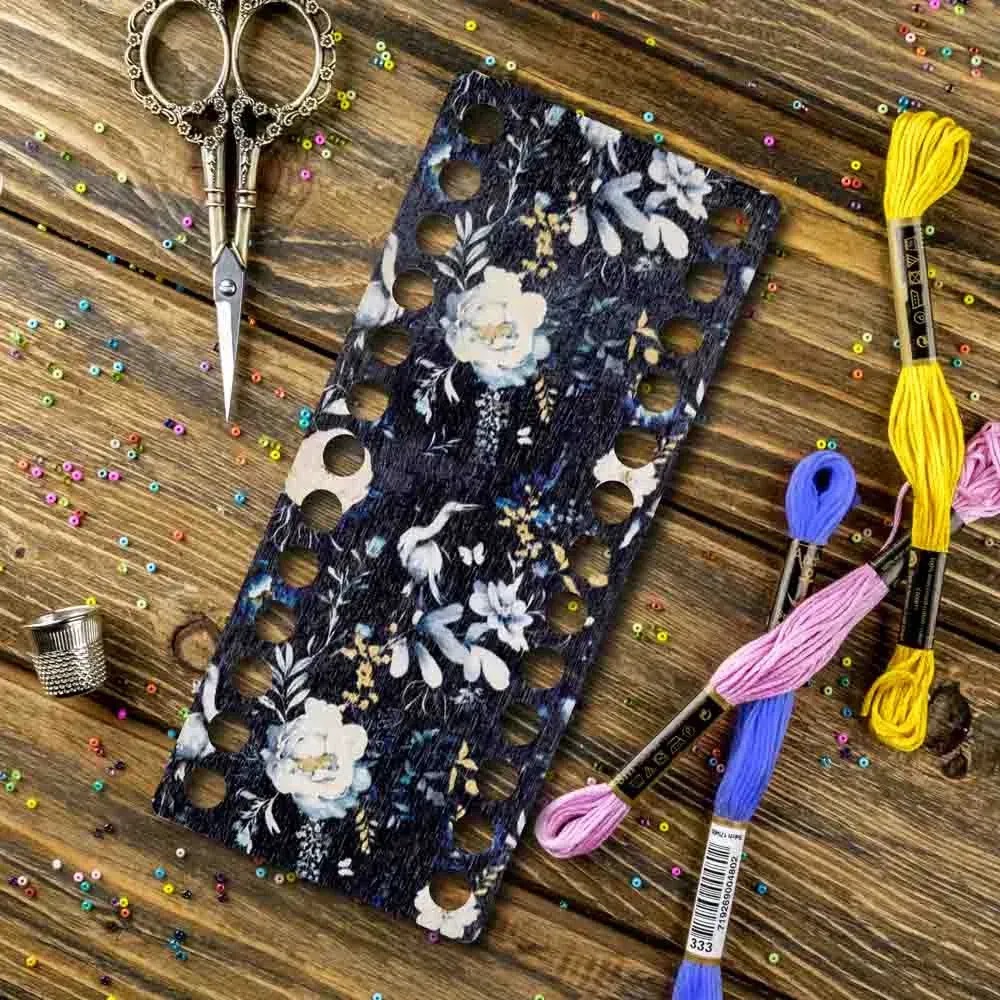 FLZ(P)-104 Night Flowers, Narrow Rectangular Thread organizer 